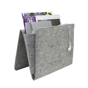 Kikkerland Felt Bedside Caddy/Sofa Storage Organizer | Grey